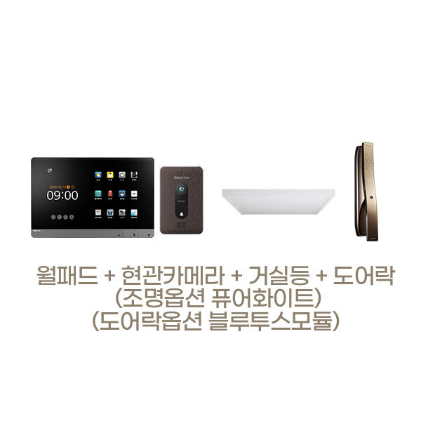 BESTIN MALL,패키지B (월패드+현관카메라+거실등/퓨어화이트+도어락)